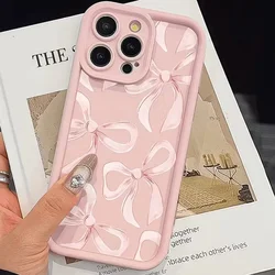 Pink Bow Heart Design Shockproof Phone Case - Soft TPU Cover - iPhone 12 Mini (Pink - LJY172)