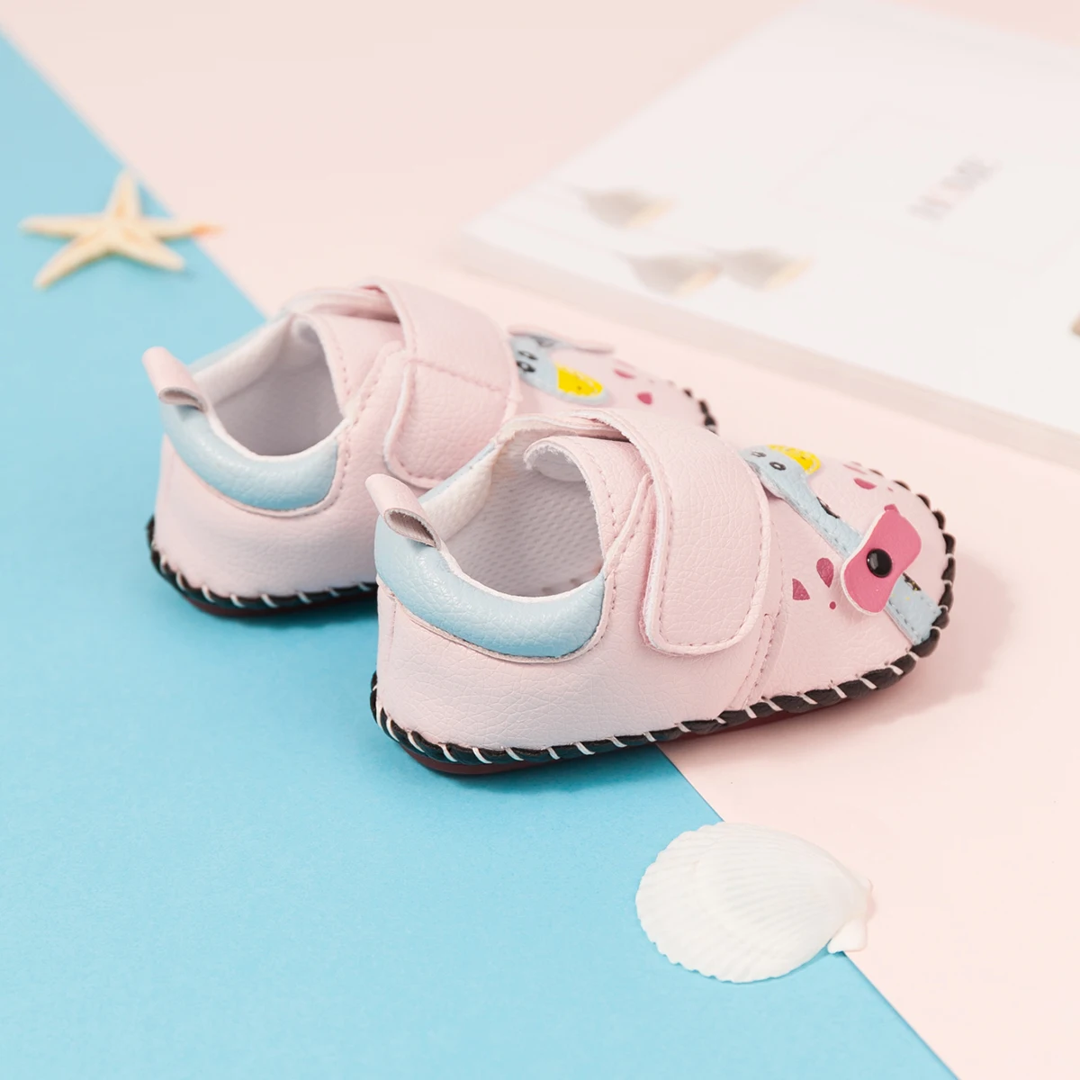 Nette Cartoon Baby Junge Mädchen Leder Casual Sneaker Exquisite Blume Herz Gestreiften Erste Wanderer Gummi Weiche Anti-slip Flache sohle – Detail 11