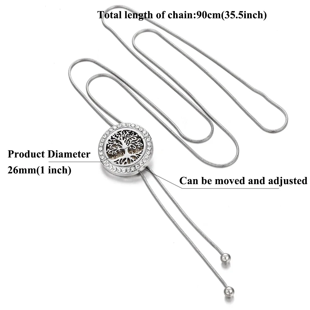 Elegant Long Tassel Aromatherapy Necklace with Essential Oil Diffuser Pendant