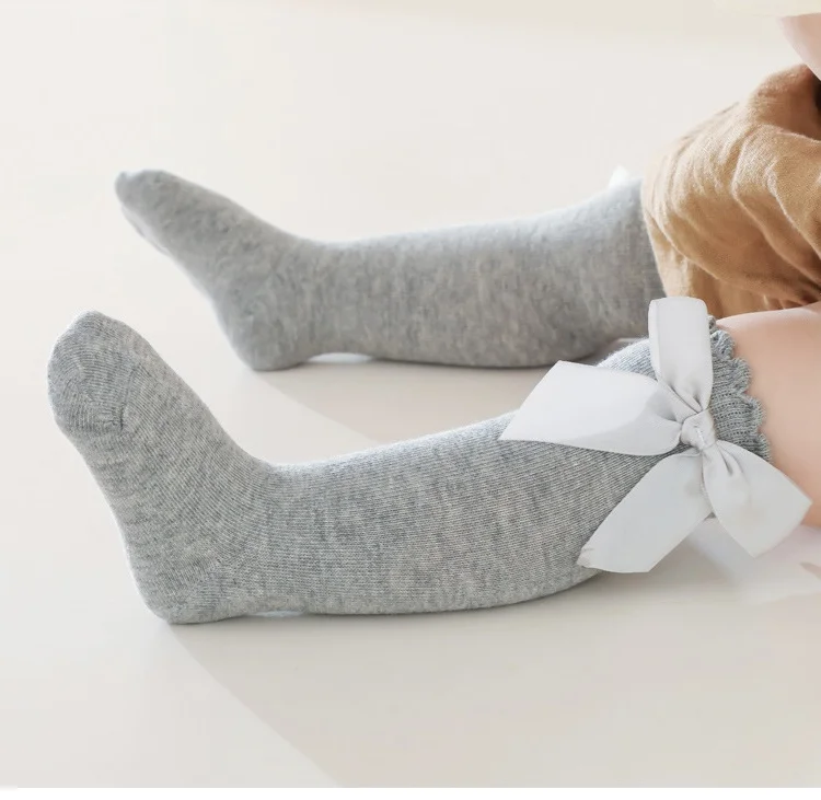3 Paare/satz Kinder Mädchen Socken Mit Bögen Kniehohe Elegante Prinzessin kinder Socken Für Mädchen Kleinkind Baby Lange Socke herbst Frühling – Detail 4