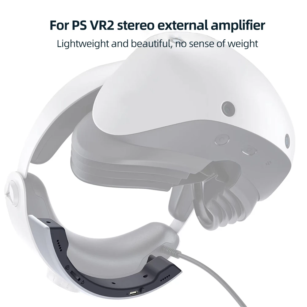Mini Speaker Helmet Stereo External Amplifier 3.5mm Audio 300mAh Rechargeable Battery Replace Original Headphones for PS VR2