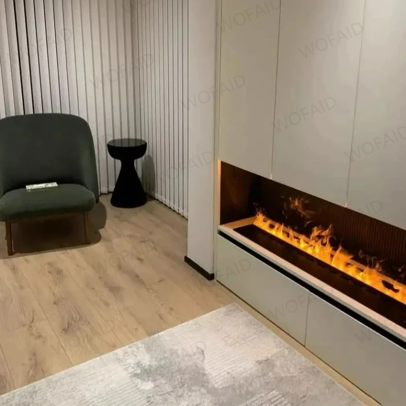 รับประกัน 5 ปี เตาผิงไฟฟ้า 3 มิติ พร้อมละอองน้ำ สร้างควันไฟ  เตาผิงจำลองเปลวไฟ LED  ตกแต่งบ้าน 1