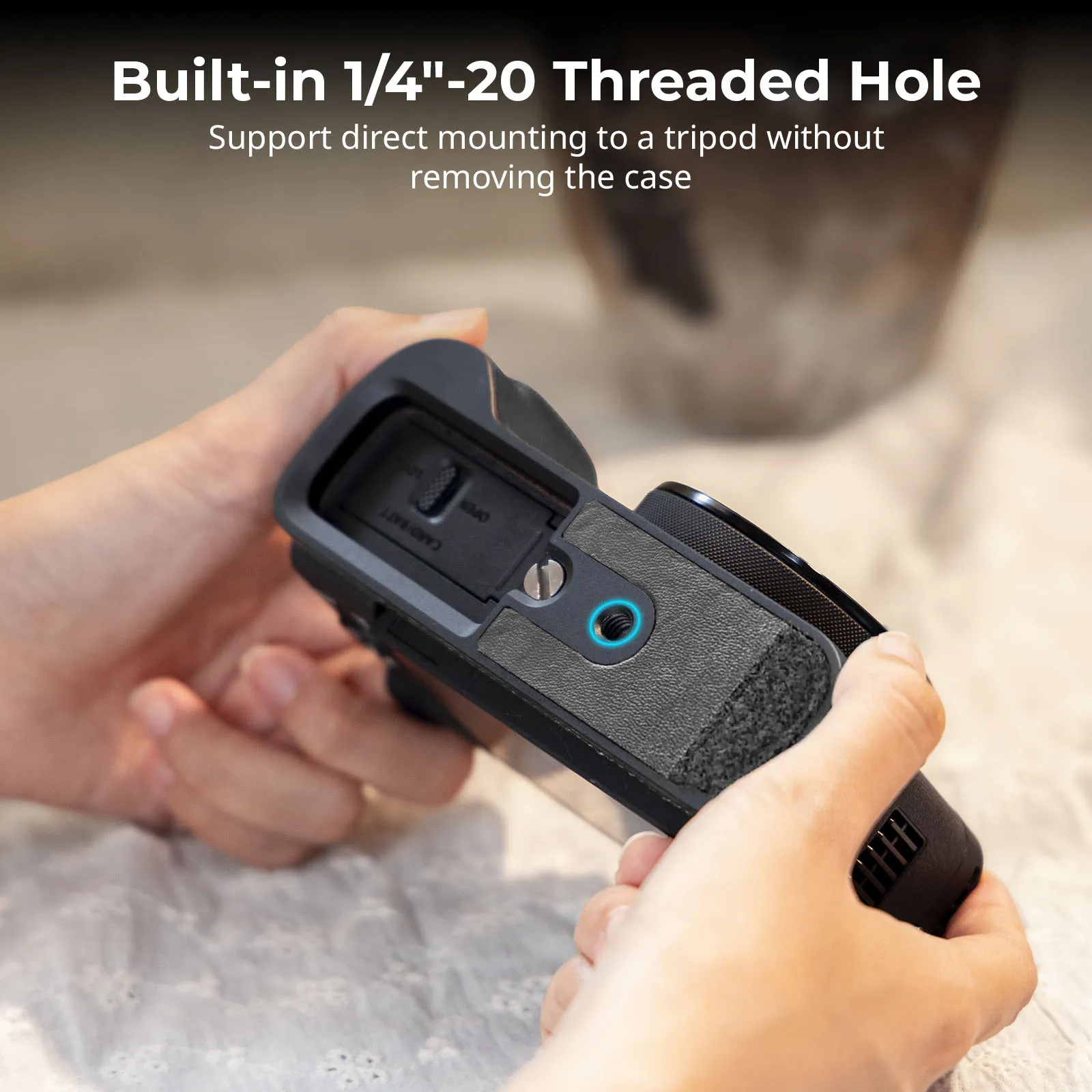 PowerShot V1 Camera Leather Case Kit for Canon PowerShot V1, with Wrist Stra & F