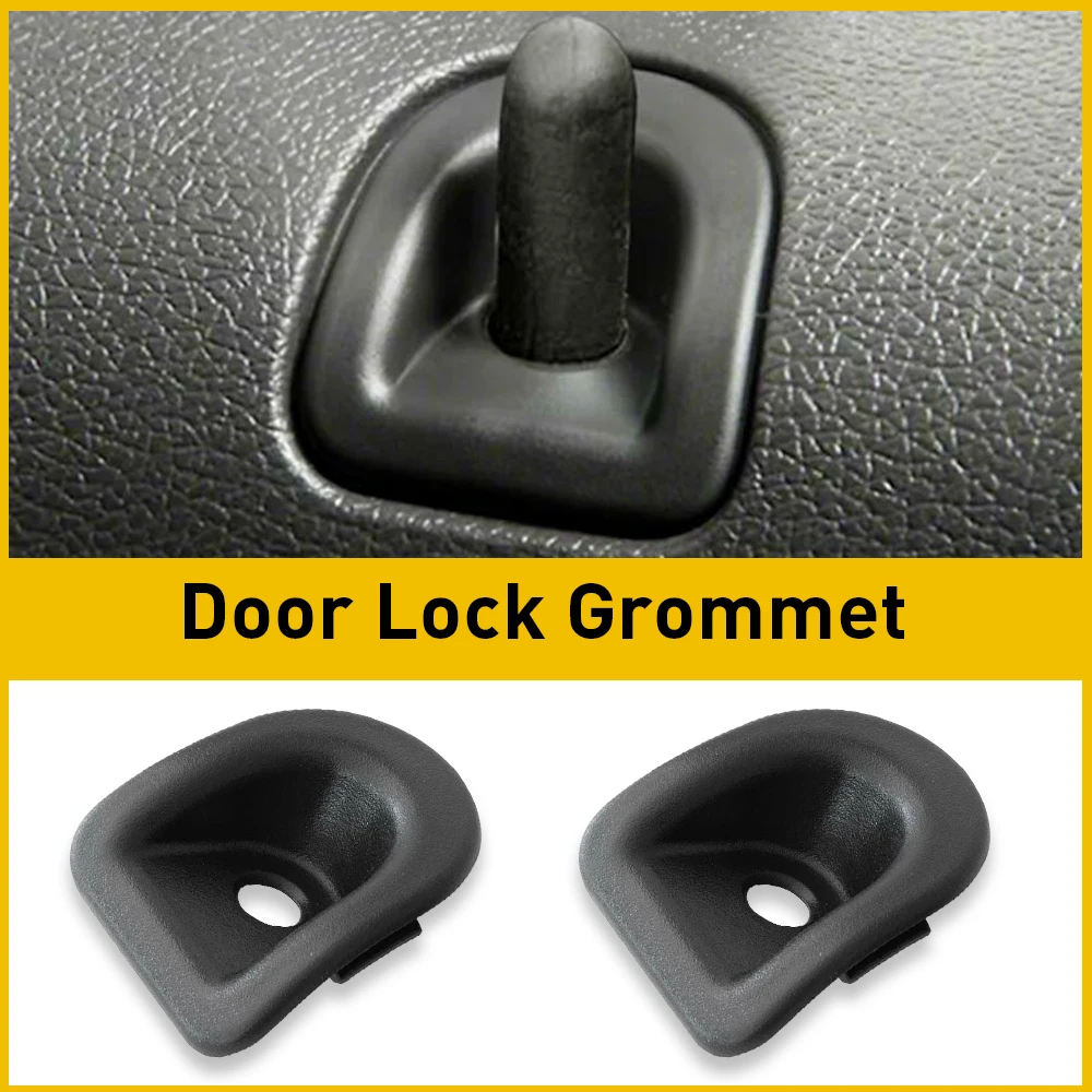 car door lock cover 2Pcs Black Left Right Door Panel Lock Grommets Covers For Ford Mustang 2005-2010 2011 2012 2013 2014 Replacement Accessories