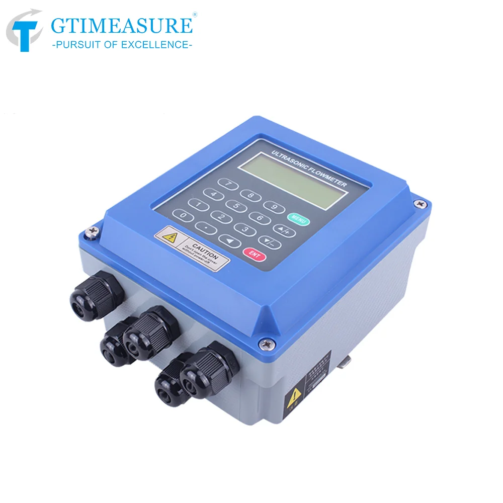 Ultrasonic Flow Meter Digital Flowmeter 220VAC/24VDC Power Supply For Water Diesel Oil Liquid Pipe Tube Measurement 4-20mA RS485