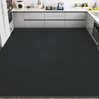 Pvc Kitchen Floor Mat Oversized Black Carpet Waterproof Oil-proof Non-slip Large Rug Solid Gray Washable Leather Mats 주방 바닥 매트 2