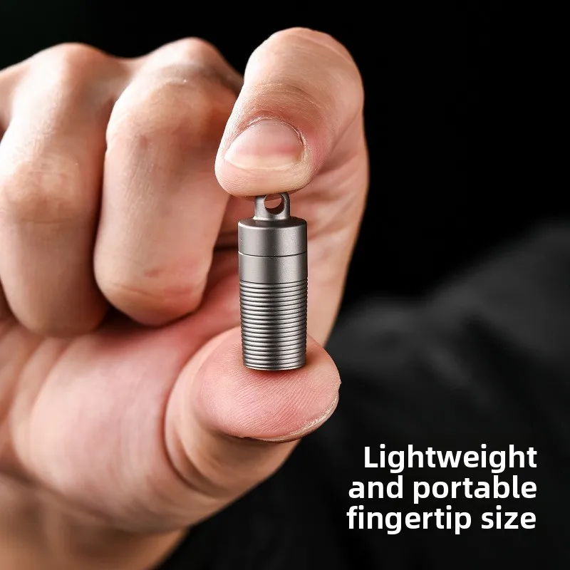 Pure titanium sealed warehouse dustproof mini medicine warehouse outdoor camping waterproof pure titanium pure titanium