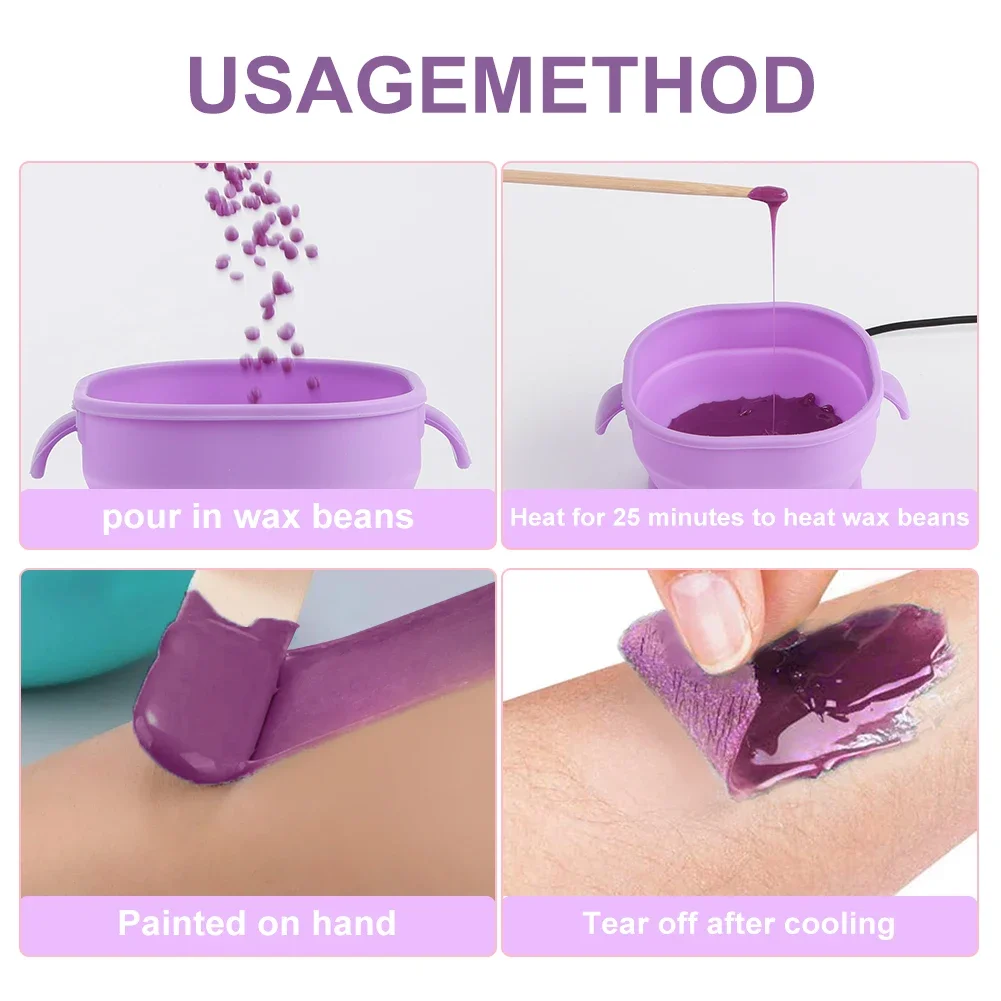 Portable Silicone Wax Warmer 400ml Foldable Wax Heater for Hair Removal Wax Pot SPA Body Epilator Electric Hot Waxing Machine 5