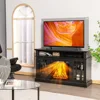 Electric Fireplace TV Stand, TV Console for TVs with 18 Inch Fireplace up to 55 Inch with 2 Open Shelves and Cabinets w/Doors 2