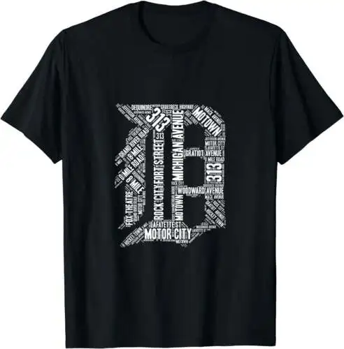 

Detroit T Shirt Graphic D T-Shirt Black 4X-Large