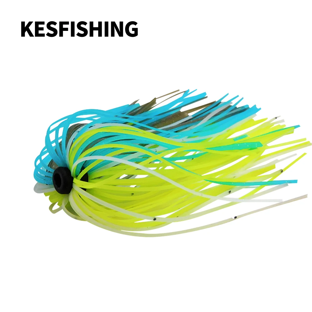 KESFISHING Silikonrock, 5 Stück, weicher Köder, Jigkopf, Angelzubehör für Haken, Metall-Jig, viele schöne blinkende Farben