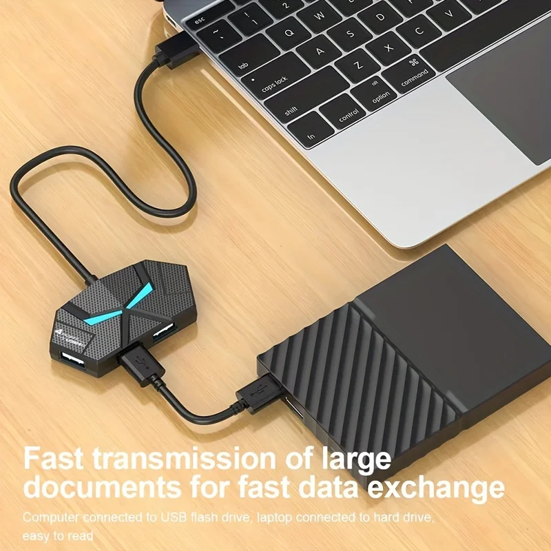 4/7-Port USB Data Hub with Colorful Lighting for Enhanced Connectivity