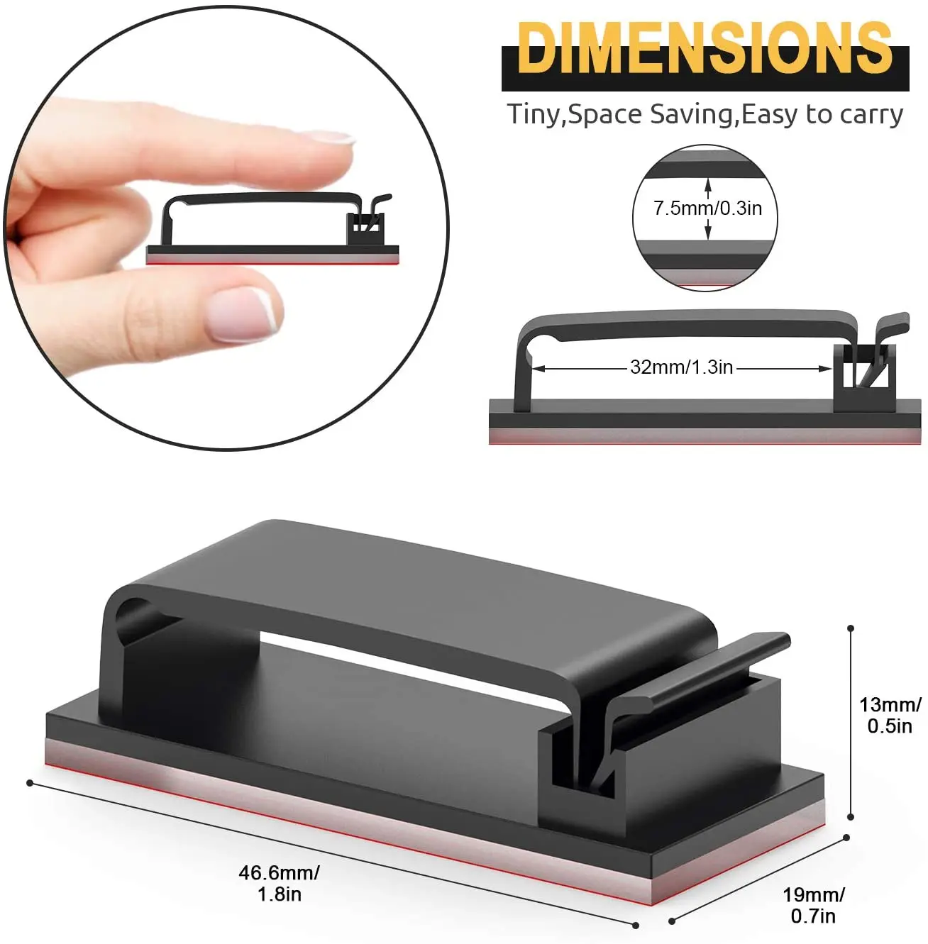 Self-Adhesive Cable Clips Organizer for Home, Office, and Car