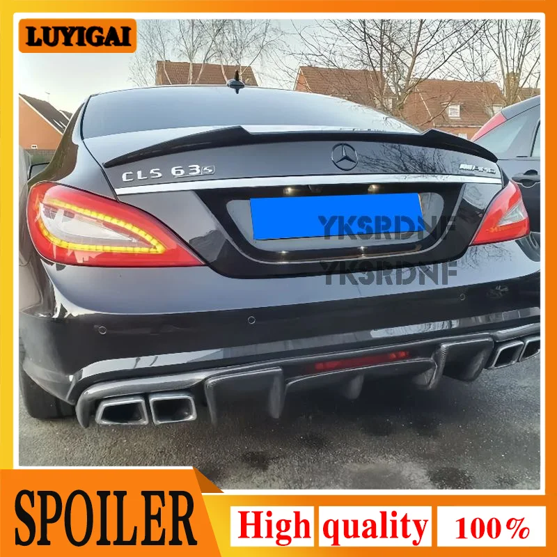 Real Carbon Fiber Trunk Spoiler For 2012-2018 Mercedes CLS Class W218 C218 Sedan - 3K Carbon