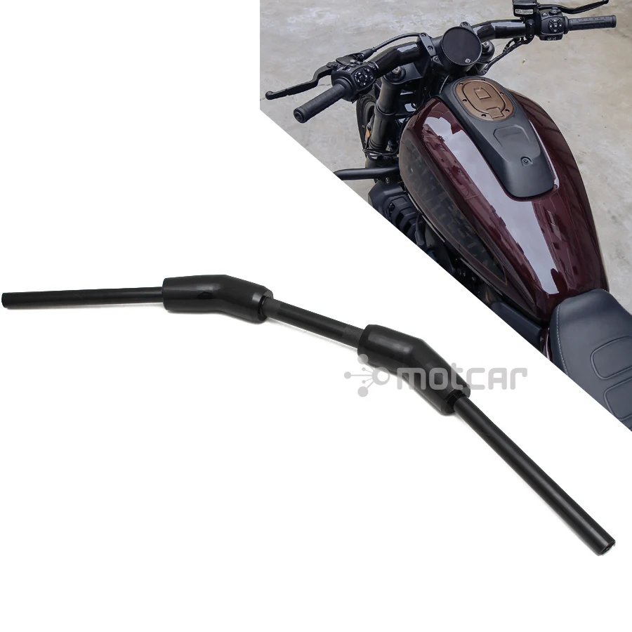 Motorcycle 7/8'' 22mmblack Heavy Duty Steel Front Curved Handlebar Drag