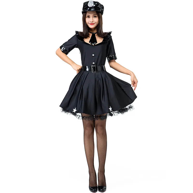 

Female Police Women Uniform Cop Officer Policewomen Costume Halloween Police Cosplay Outfit