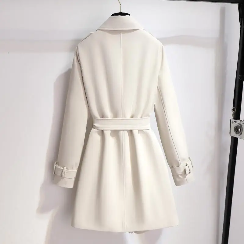 Windbreaker coat for women with small stature, spring and autumn  2022 new Korean waist collection, mid length British  coat