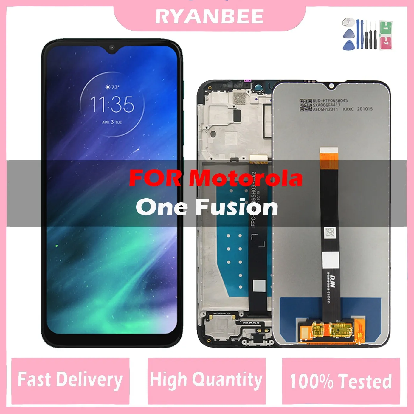 

Новый оригинальный ЖК-дисплей для MOTO ONE Fusion, оригинальный ЖК-дисплей, сенсорный экран, дигитайзер в сборе для MOTO One Fusion, дисплей XT2073-2