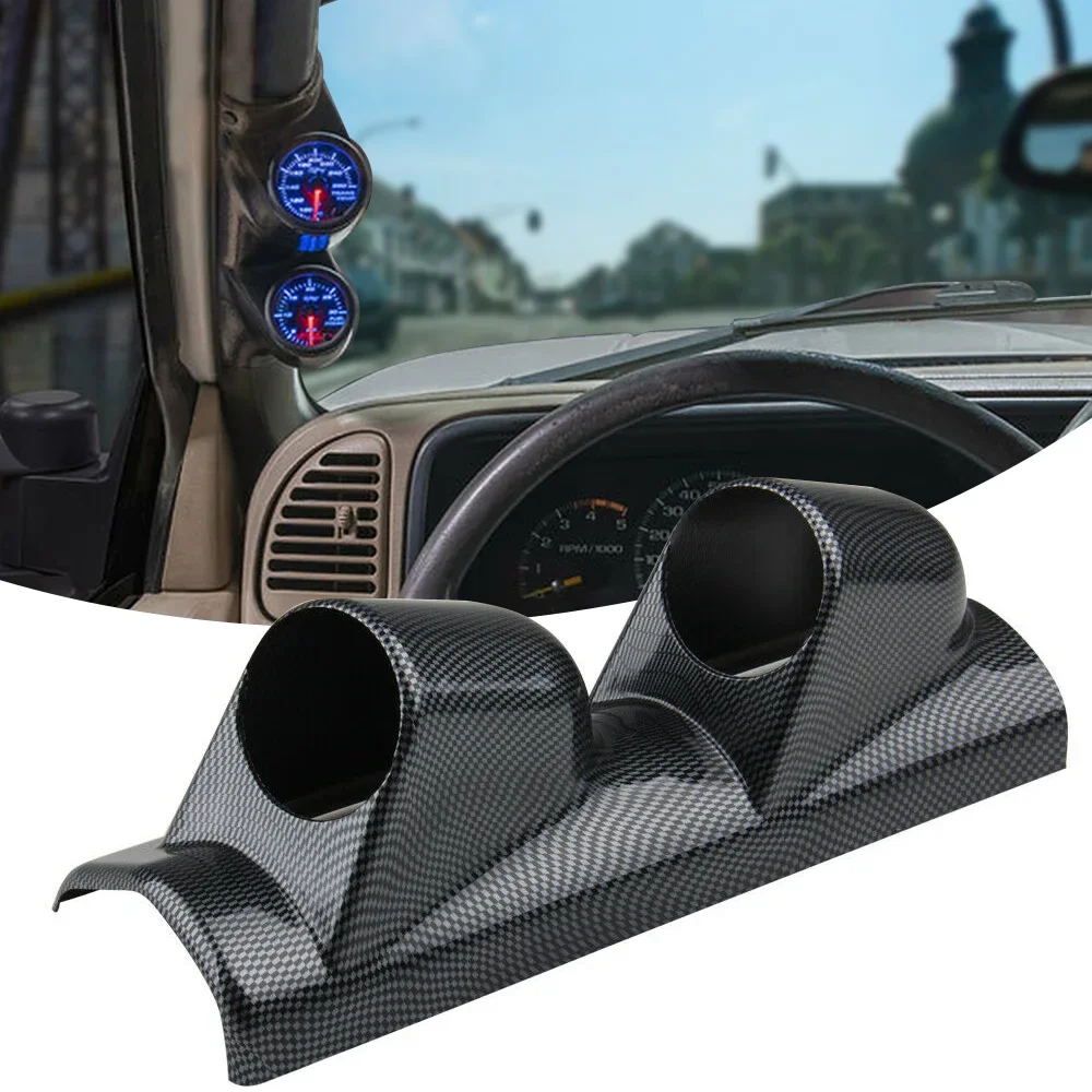 52mm 60mm Universal Car 2 Hole Left/Right Hand Auto Dual Holes A-Pillar Holes Double Hose Guage Holder Pod Modified Instrument car meters holder
