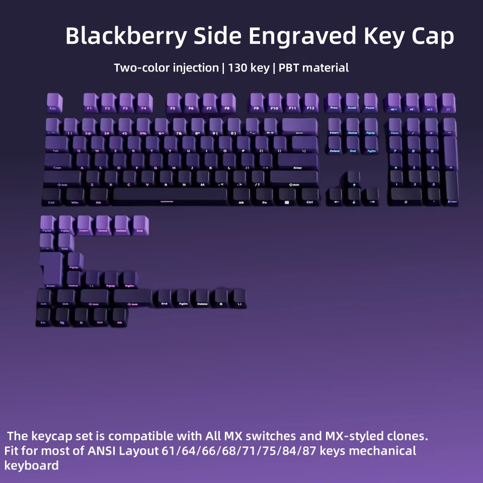 133 Keys PBT Keycaps Strawberry Pink Cherry Profile Double Shot MX Switches