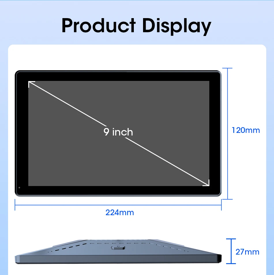 7/8/9 بوصة دعم التوجيه والصورة راديو مرآة السيارة اللاسلكي Carplay أندرويد السيارات الوسائط المتعددة مشغل فيديو شاشة عالمية