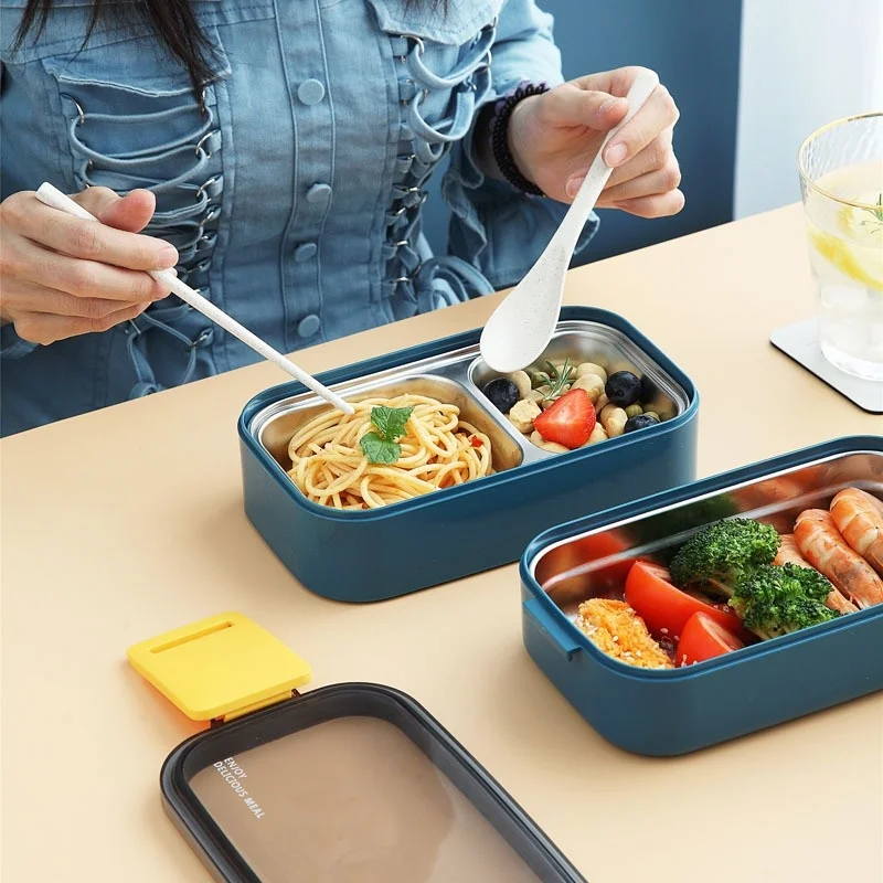 Stainless Steel Microwavable Lunch Box for Adults and Kids