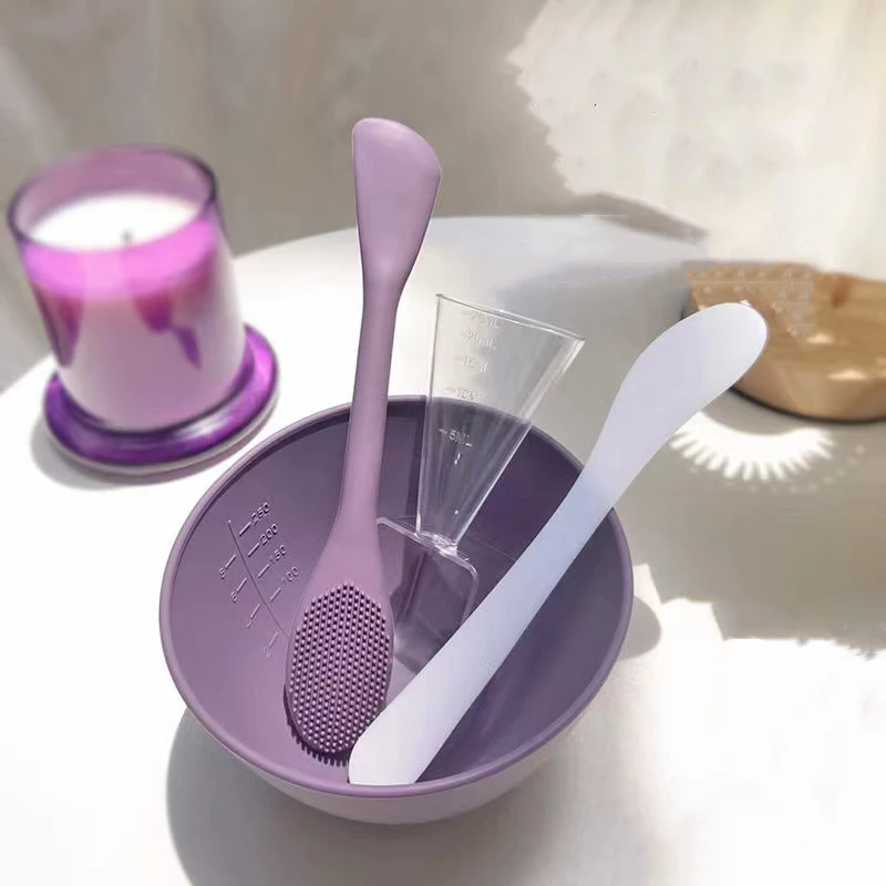 

4PCS Face Mask Mixing Bowl Set DIY Facemask Mixing Tool with Silicone Facial Mask Bowl Makeup Brushes Spatula Beauty Skin Care