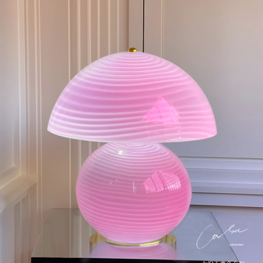 

Water-Wave Glass Table Lamp Bedroom Bedside Study Atmosphere Lamps Lighting