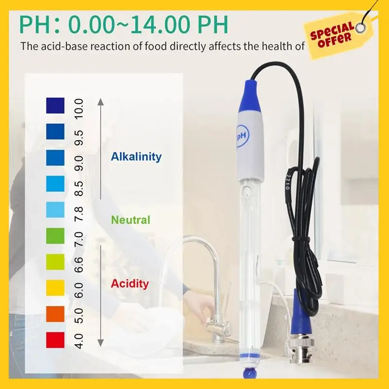 A45G-PH Replacement Probe Aquarium Hydroponic Laboratory Electrode PH Sensor Potential Test BNC Q9 Connector