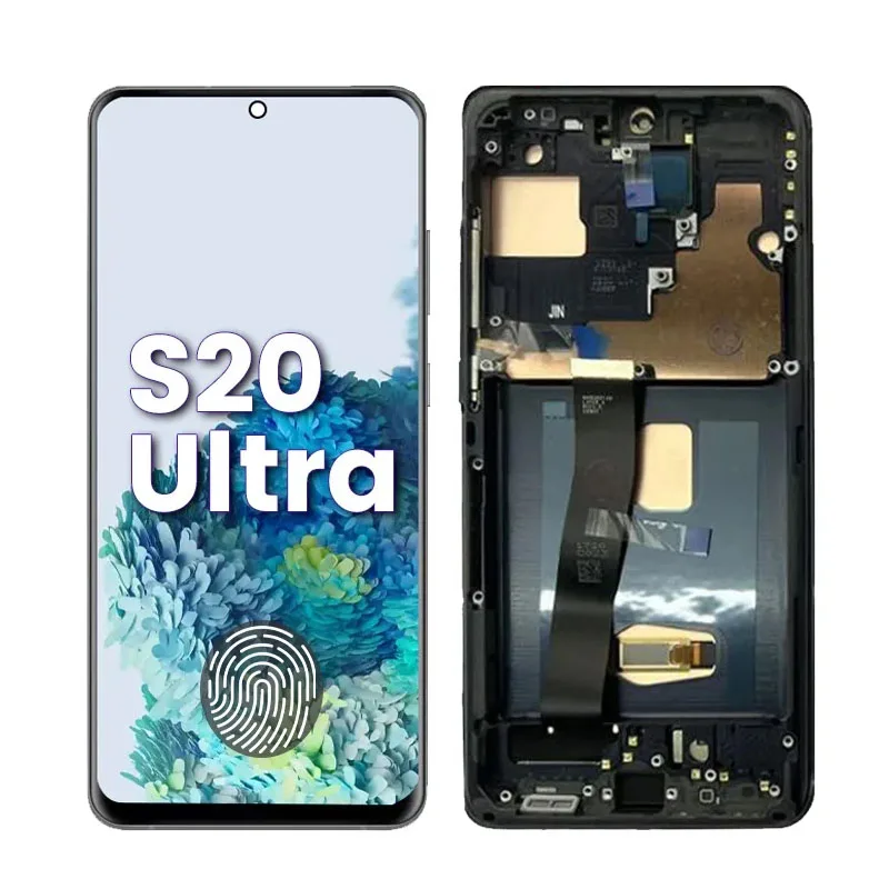 Display OLED 6.78 per Samsung Galaxy S20 Ultra LCD G988 con telaio, gruppo schermo, touch screen, digitalizzatore, LCD per cellulare