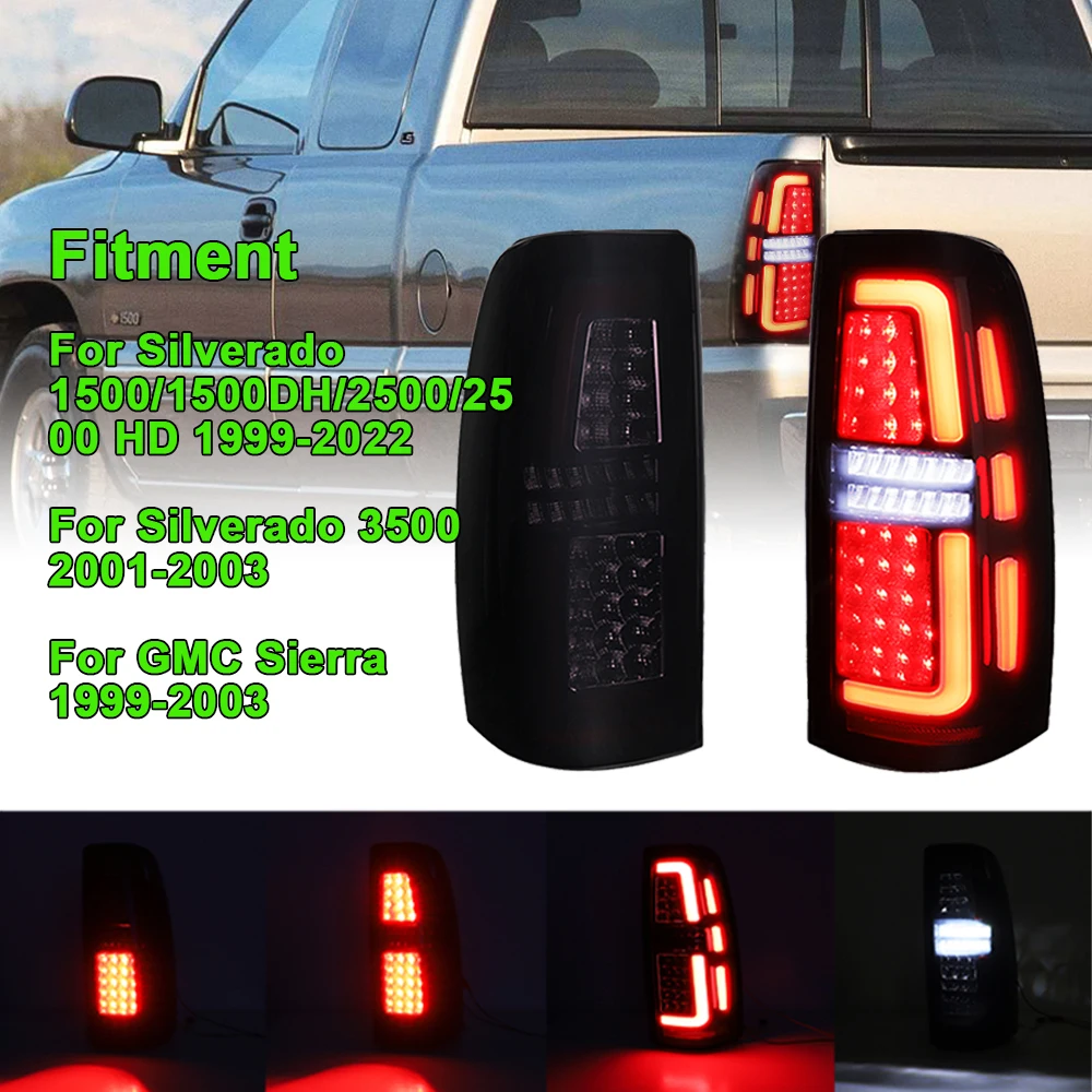 

Rear Brake Lights LED Tail Light for Chevy Silverado 1500/1500DH/2500/2500 HD 1999-2022 Silverado 3500 GMC Sierra 1999-2003