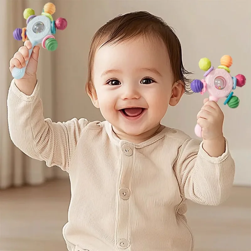 Baby Teething Toys Silicone Teethers BPA Free Silicone Baby Sensory Teether Toys for Babies 0-6 Month Montessori Educational Toy