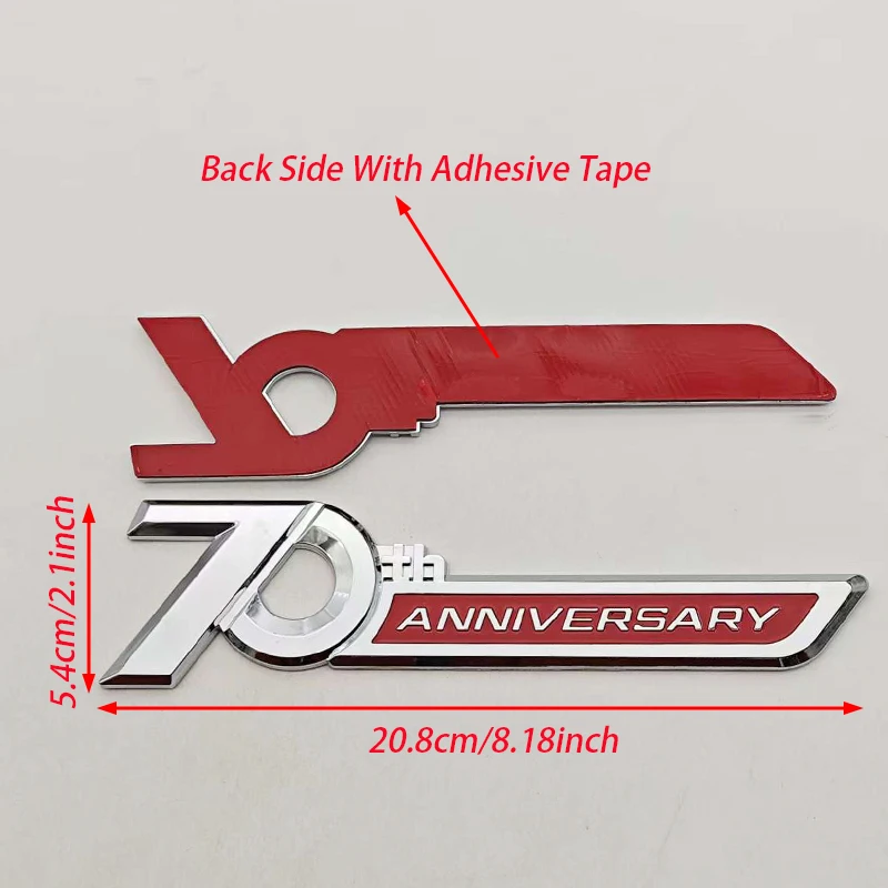 3D ABS 크롬 자동차 스타일링 70주년 기념 엠블럼 스티커 (도요타 랜드크루저 300 FJ200 LC300 프라도 LC120 LC150 액세서리용)