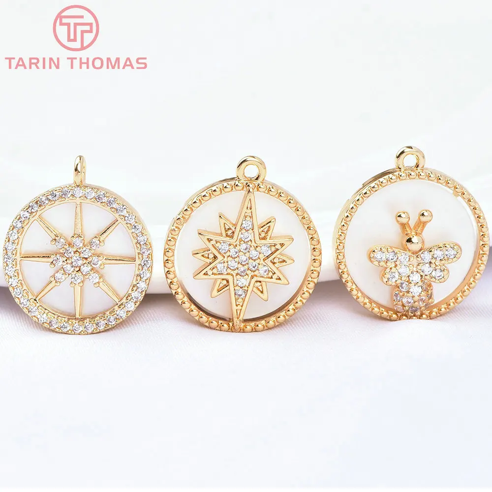 Фото 2 шт., латунные подвески в виде пчелы, 16 мм, 24 к №1
