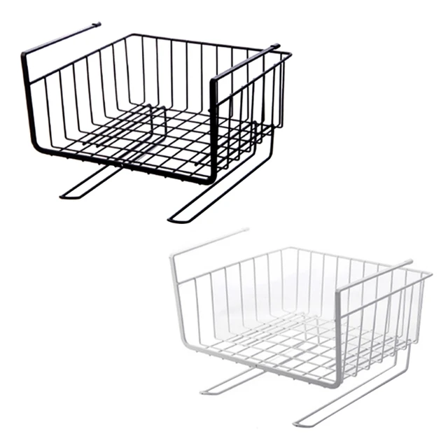 Metal Iron Kitchen Organizer Shelf Desk Cabinet Storage Rack Under Table  Hanging Mesh Basket Wardrobe Holders - AliExpress