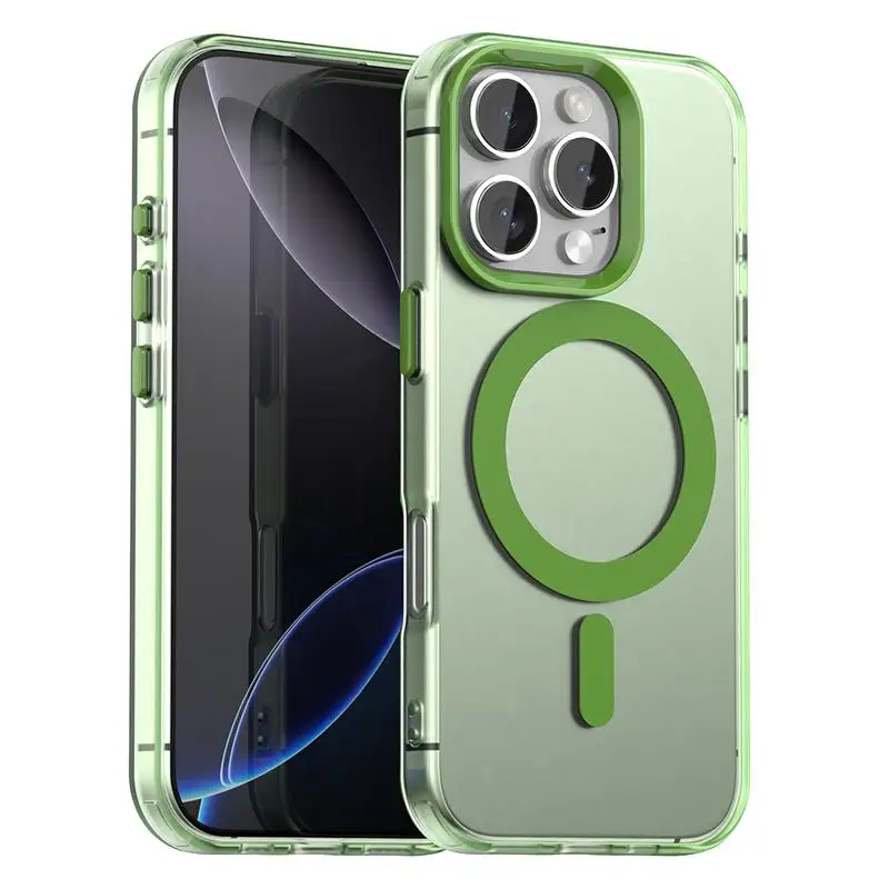 Luxury Magnetic Frosted Military-Grade Protective Case with Camera Frame and Magsafe Compatibility