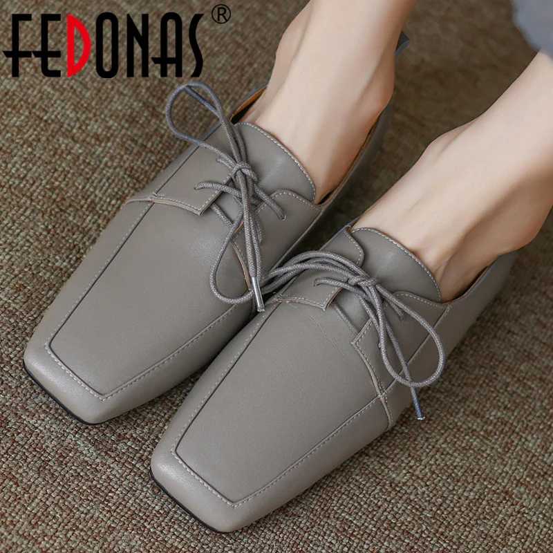 

Женские туфли с перекрестной шнуровкой FEDONAS, зеленые классические туфли из натуральной кожи на низких каблуках, Повседневное платье на весну-осень 2019