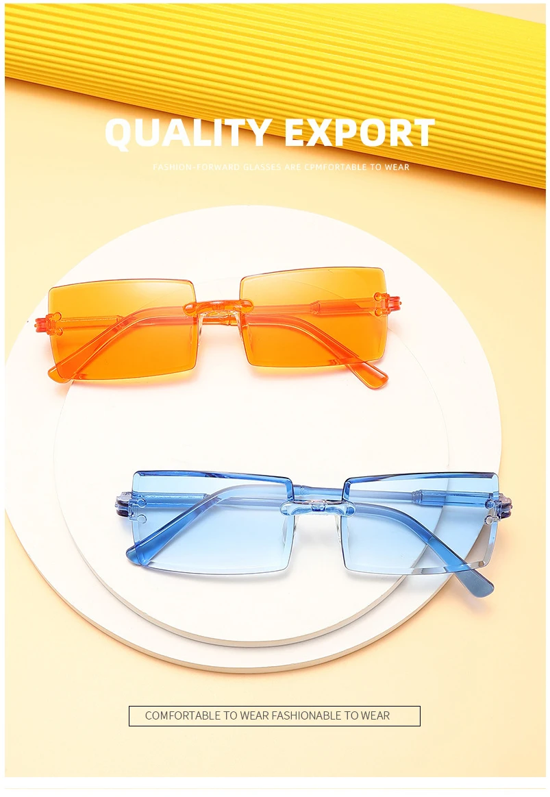 Fashio Vitage Suglasses Wome Rimless Frameless Rectagle Shades Gradiet Brad Summer Travelig Su Glasses for_voghion.com