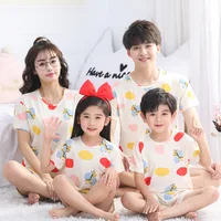 Family Look Pajamas Sets Summer Cotton Night Set Parent-child Sleepwear Family Matching Outfits Mommy and Me Clothes Pyjamas Set 1