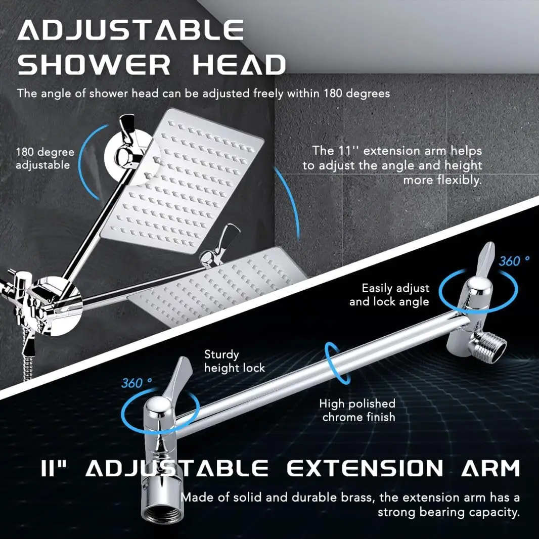pressure 8 2 mode built-in electric washing, stainless steel chrome-plated shower head, 11 extended arm height/Angle adjustable 6