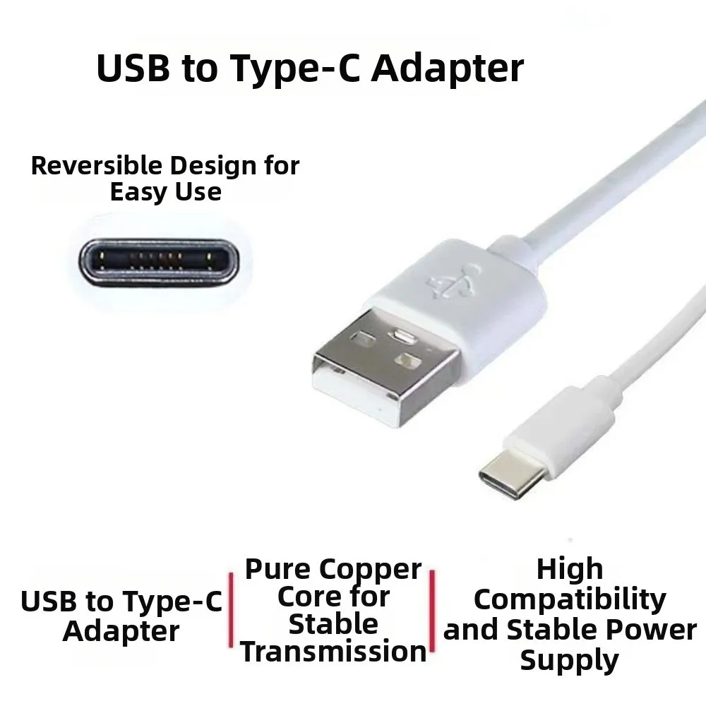 Pure Copper Core USB to Type-C Data and Charging Extension Cable (Various Lengths)