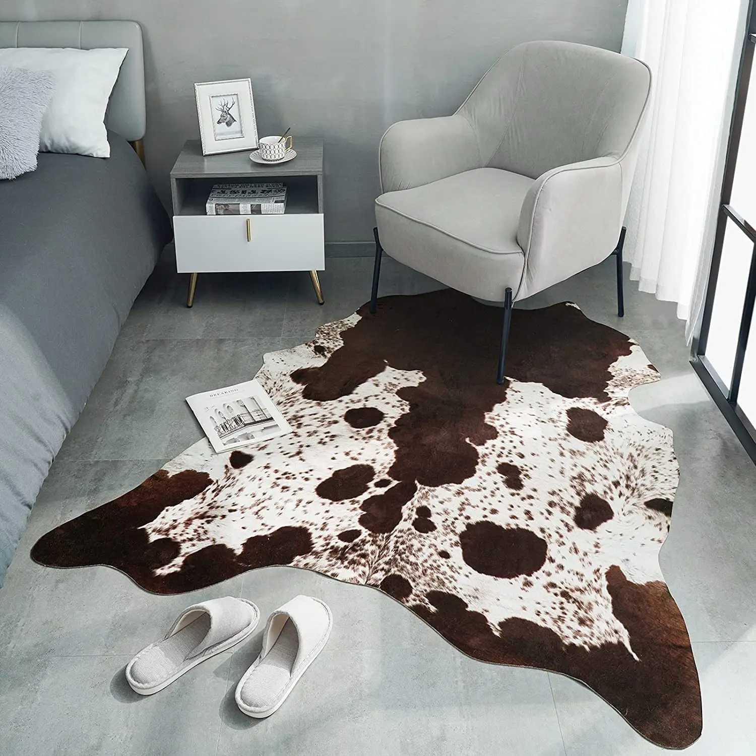 Cowhide Carpet Cow Print Rug American Style for Bedroom Living Room Cute Animal Printed Carpet Faux Cowhide Rugs for Home Decor 13