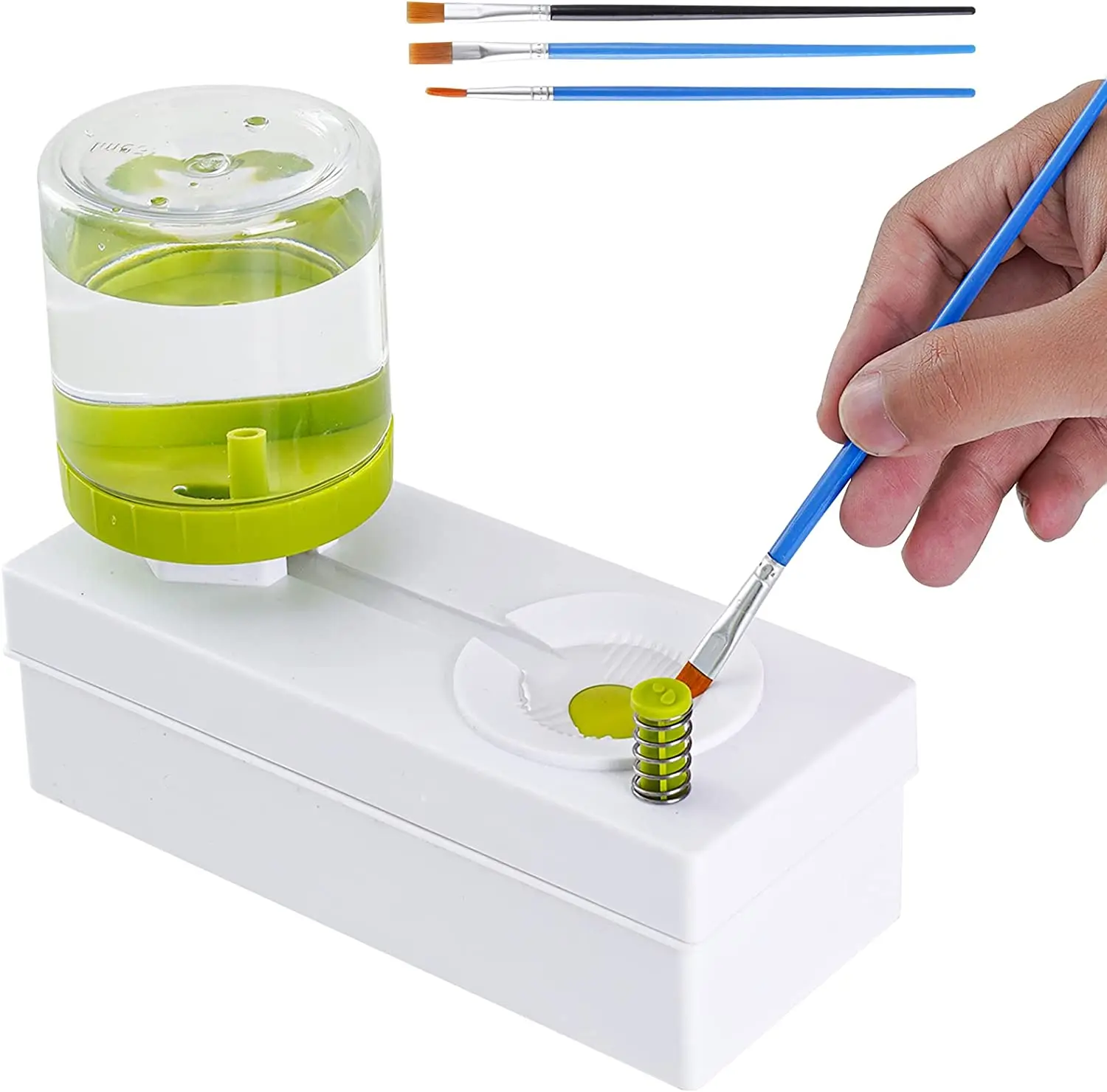 Brush Rinser with Drain Water Recycling Paintbrush Scrubber for Acrylic