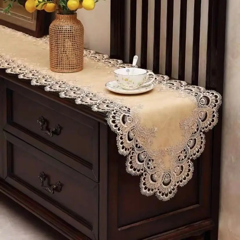 

Lace Table Flag Waterproof Oil Resistant Long Leather Tablecloths