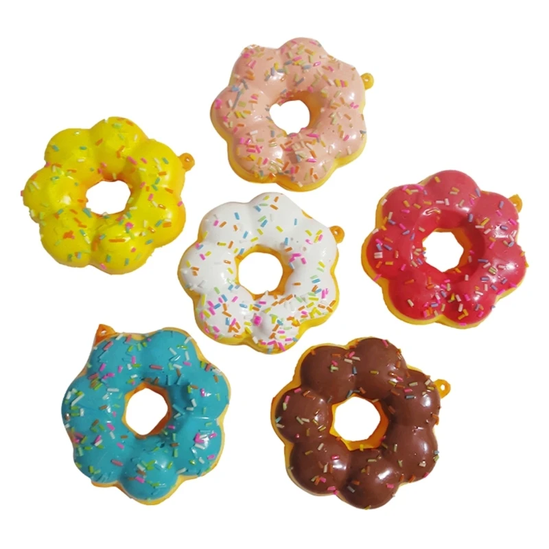 

D7WF Soft Artificial Bread Donut Stress Relief Toy Squeeze Toy Simulation Cake Model
