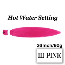 26 Easy Pre - Stretched Blonde Braiding Hair Extensions - Jumbo Synthetic Yaki Straight Crochet Bundle - 1Pcs (FR 3Pink)
