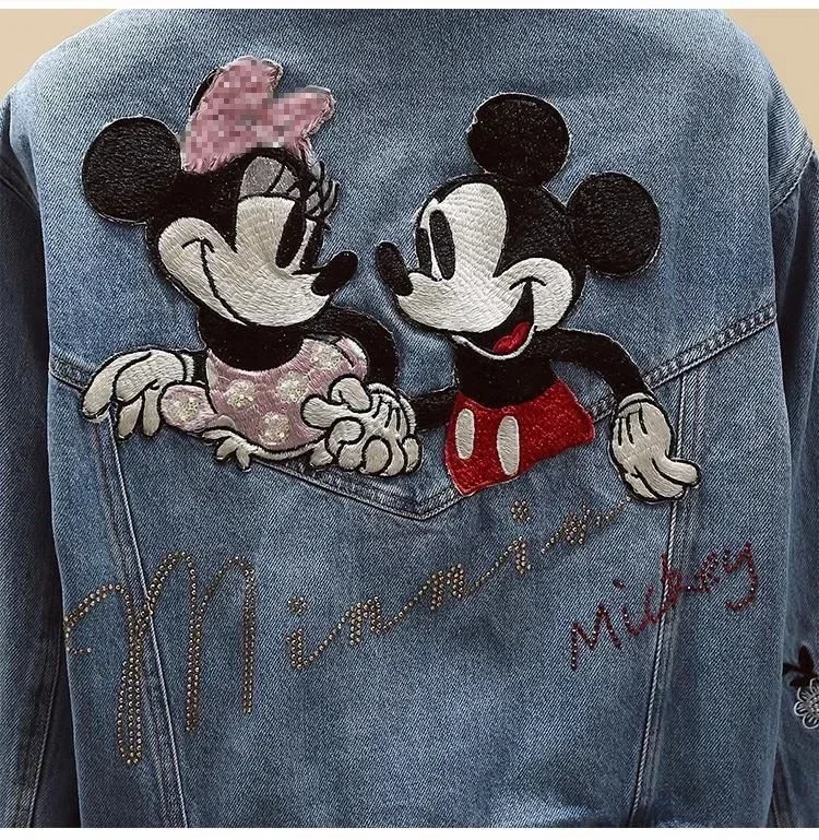 Disney Jacket Mickey Minnie Mouse Denim Jacket Womens Princess - Main Image