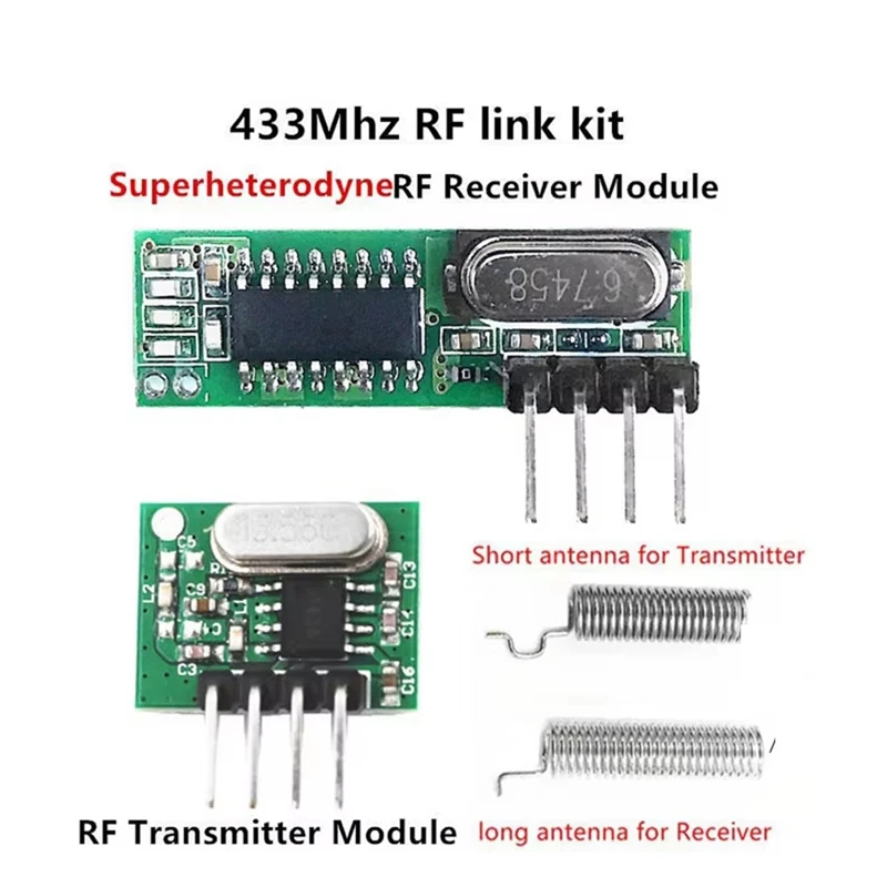 A7THK-433 Mhz Superheterodyne RF Receiver And Transmitter Module Wireless Module Diy Kit Antenna