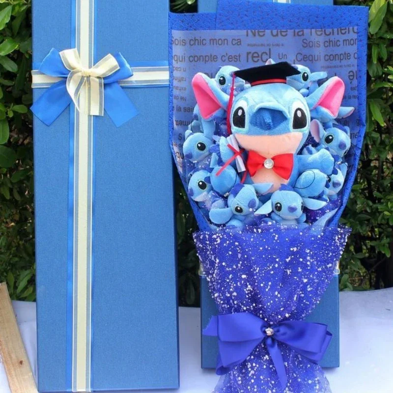 Disney Lilo & Stitch Stitch Peluche Bambola Bouquet Romantico Kawaii Stitch Graduation Bouquet Confezione Regalo San Valentino Birtdhay Regalo