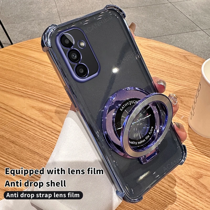 Magnetic Wireless Charging Stand with Four-Corner Anti-Shock Plating Case